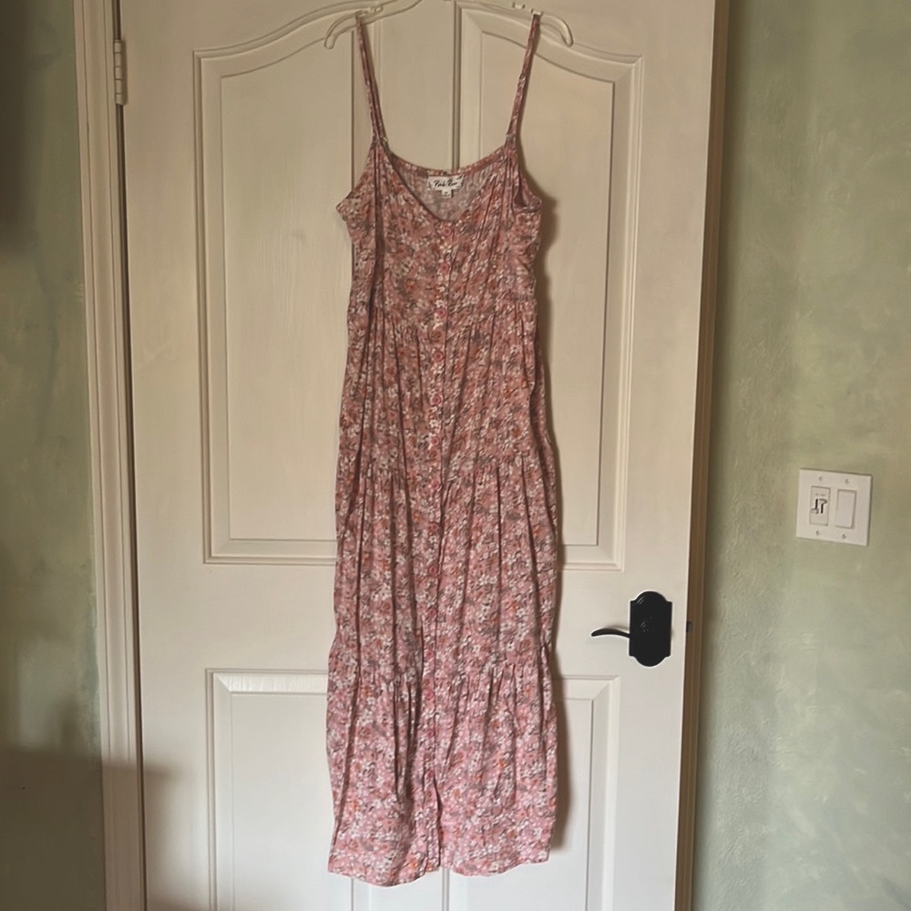 Pink Rose floral dress
